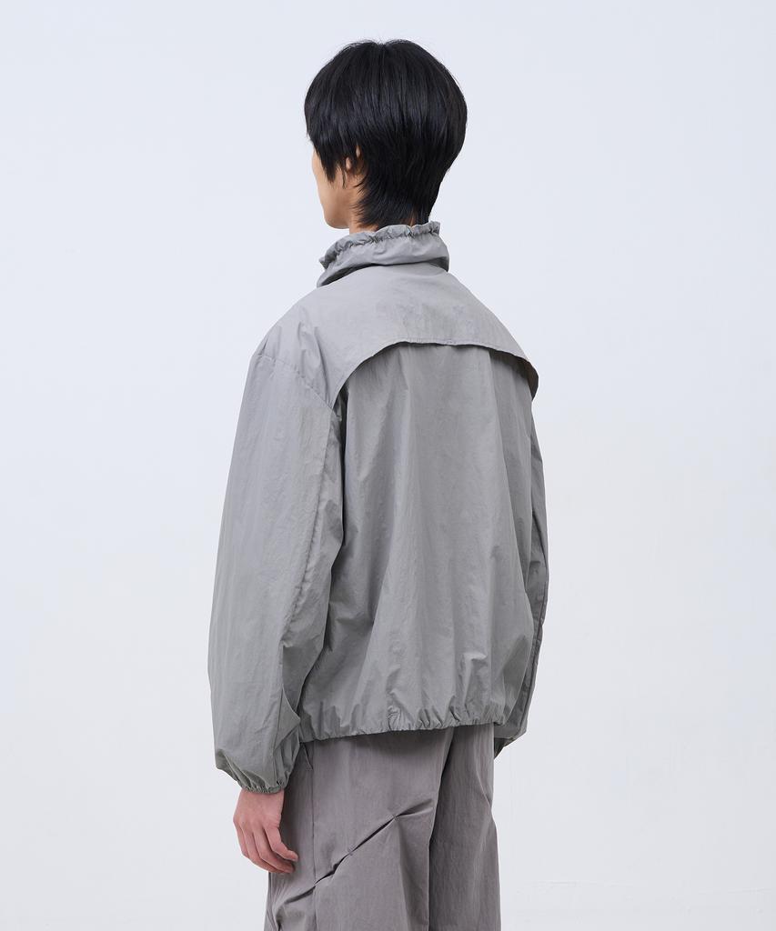 Kasakasa Layered Shirring Jacket Gray