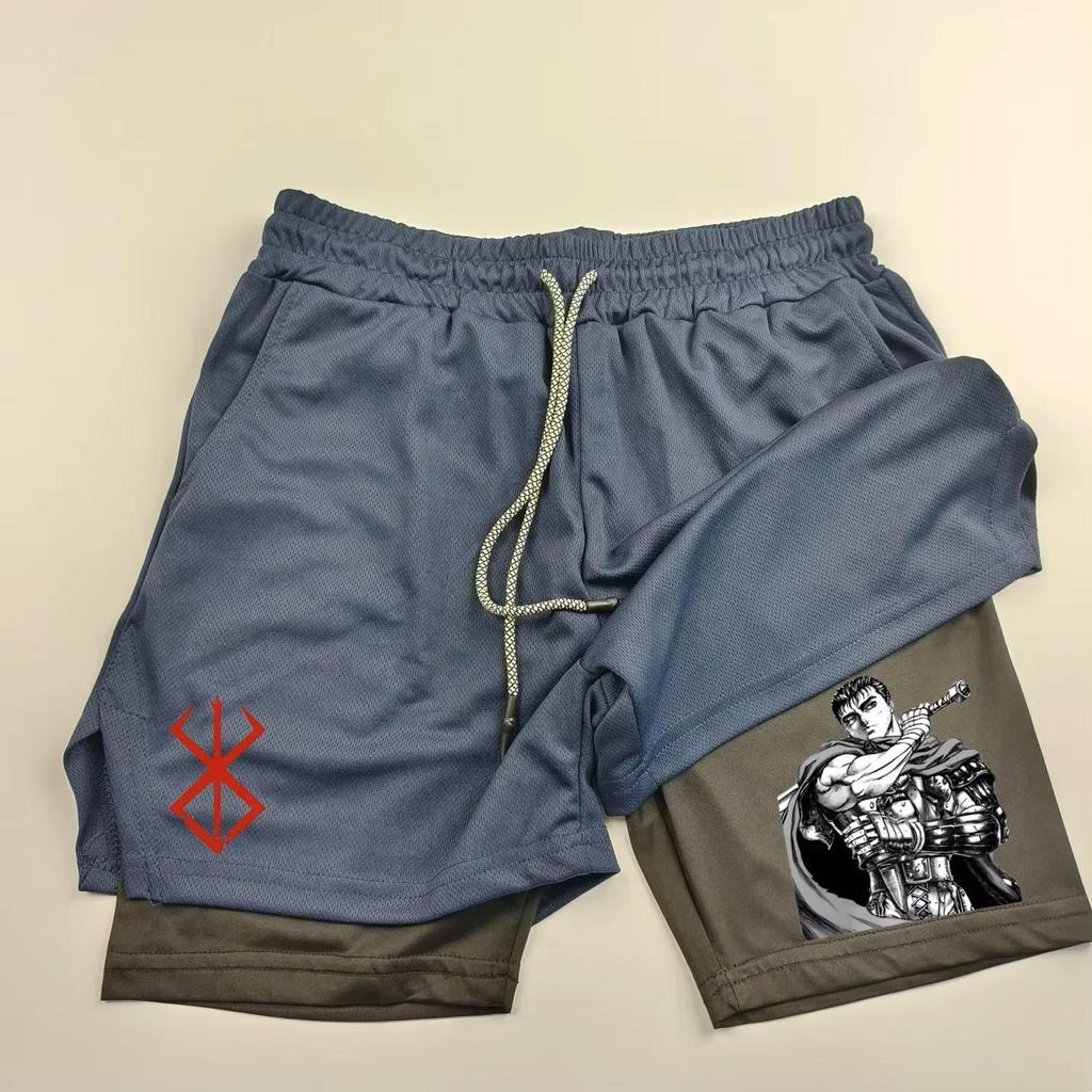 Berserk Muay Thai Kickboksing UFC MMA Mixed Martial Arts Shorts Anime Menn Kvinner Unisex Dobbelt Lag Hurtigtørkende Pustende Sport Gym Fitness Trening