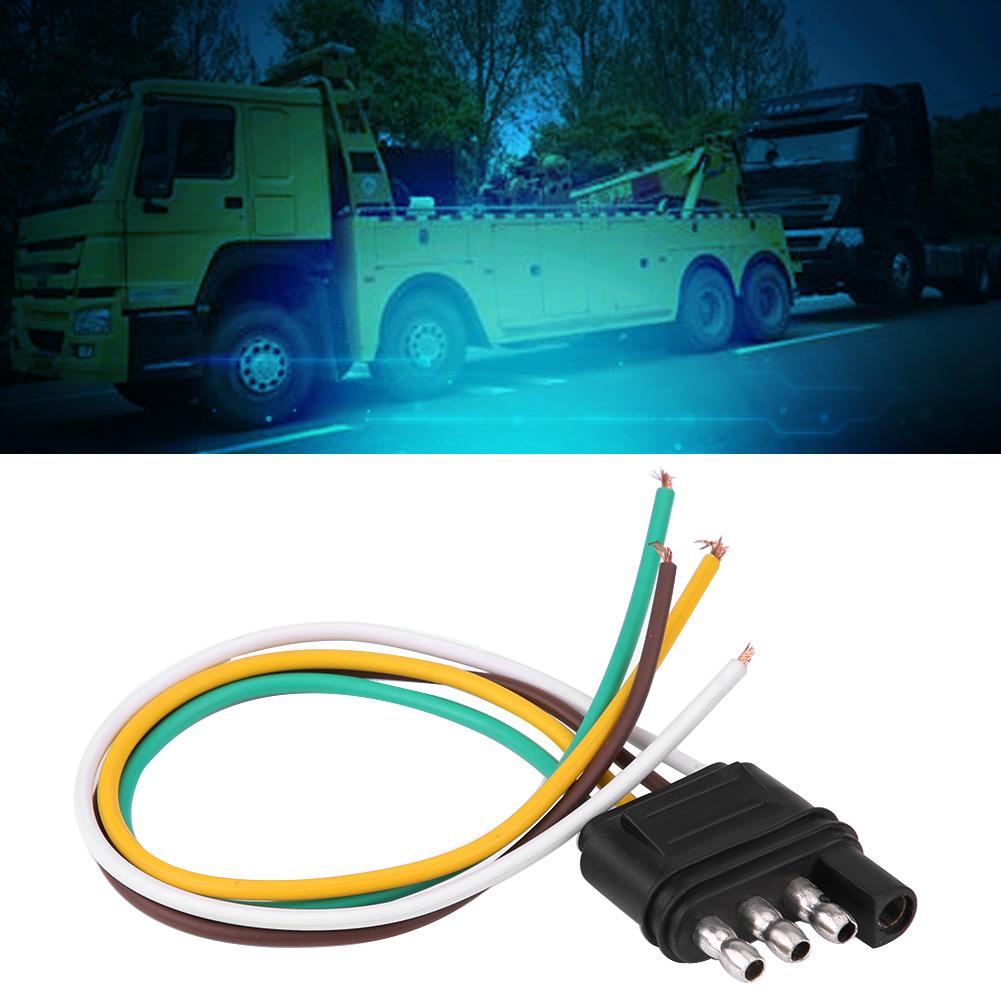 4 Pins Trailer Plug Wiring Connector Towing Light Plug Socket Kit TM8010