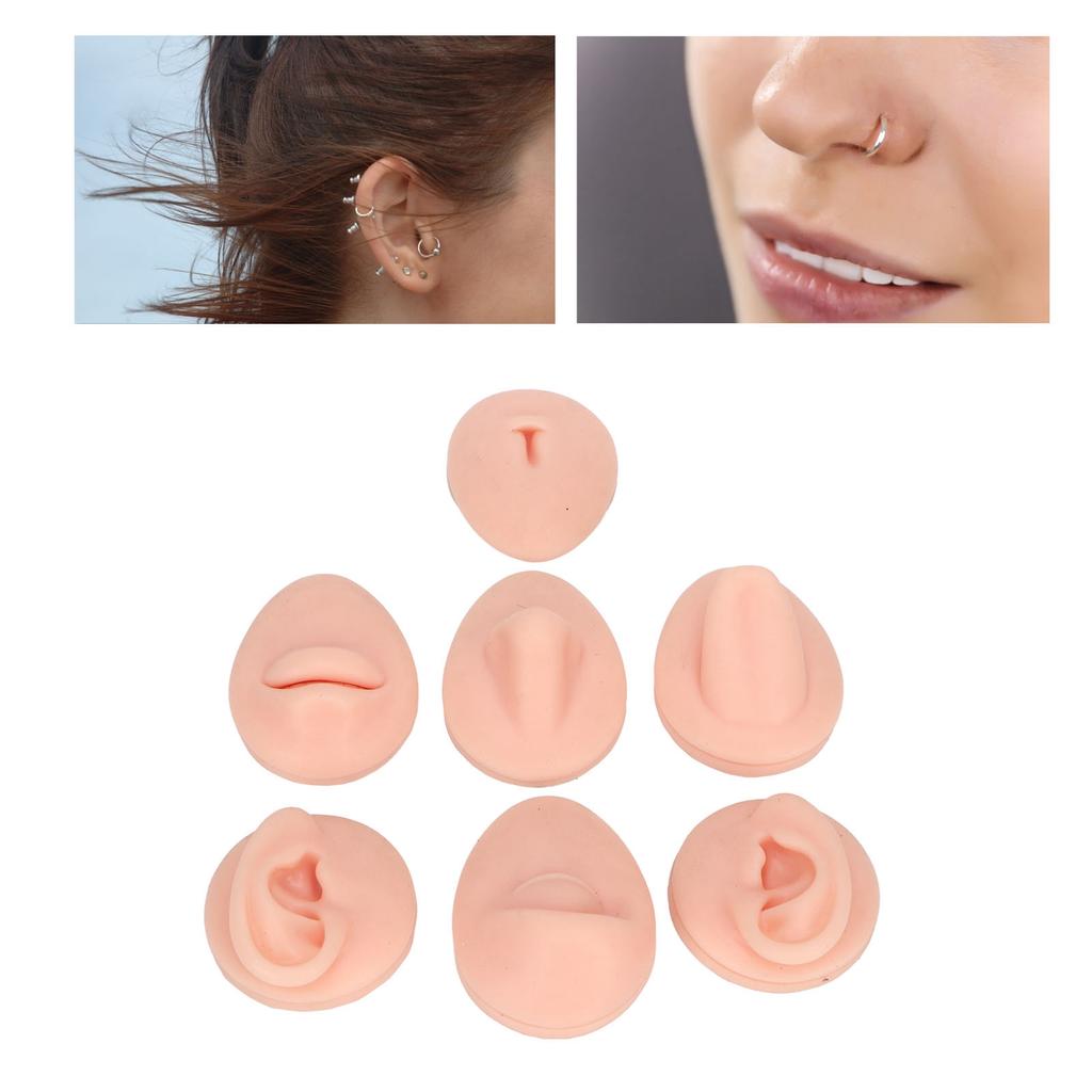 Silicone Body Practice Model Simulation Silicone Ear Eye Nose Mouth Tongue and Belly Button Model for Novice