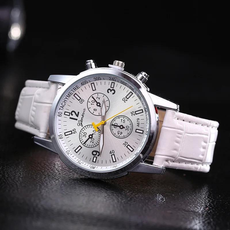 NEW Luminous Men Watch Luxury Women Watches High Quality Three-eye PU Quartz Watch Fashion Unisex Sport Wristwatch Clock Relogio