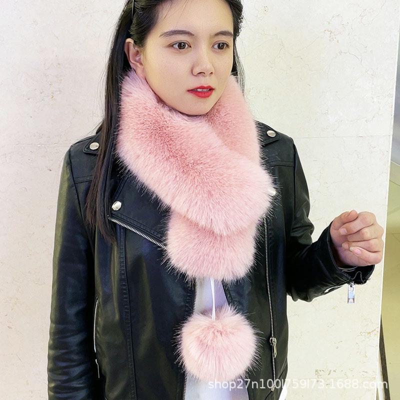 

Жіночий двосторонній шарф із штучного лисиці – товстий, теплий і універсальний для зими 60-80cm off білий колір