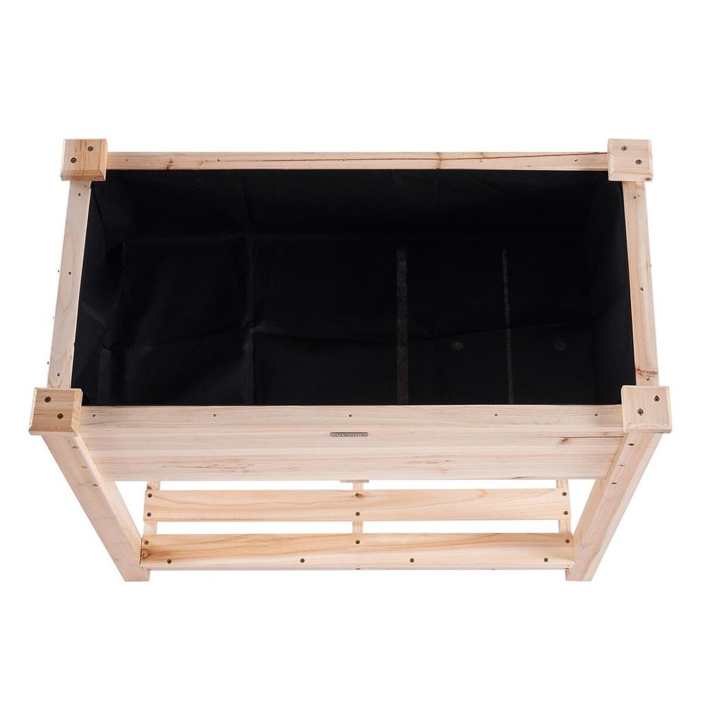 Wooden Raised Garden Bed Planter Box 33.9x18.1x30" Flower Vegetable Herb