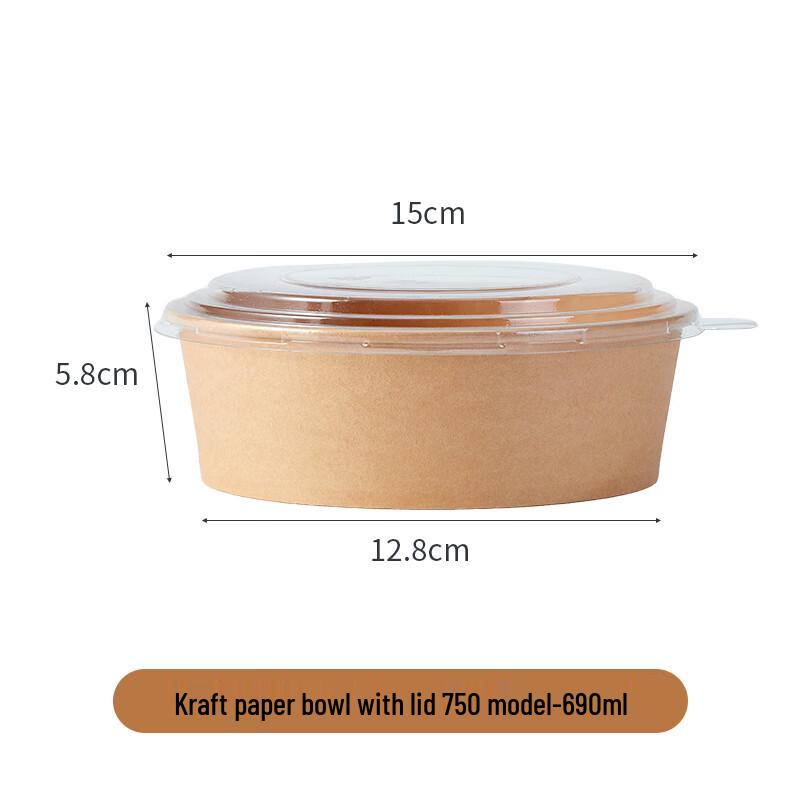 Shixun 750ml Kraft Paper Takeaway Bowls with Lids