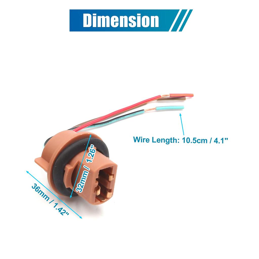 uxcell Socket T20 3-Wire Automotive Brake Turn Signal Light Extension Connector Pack of 2