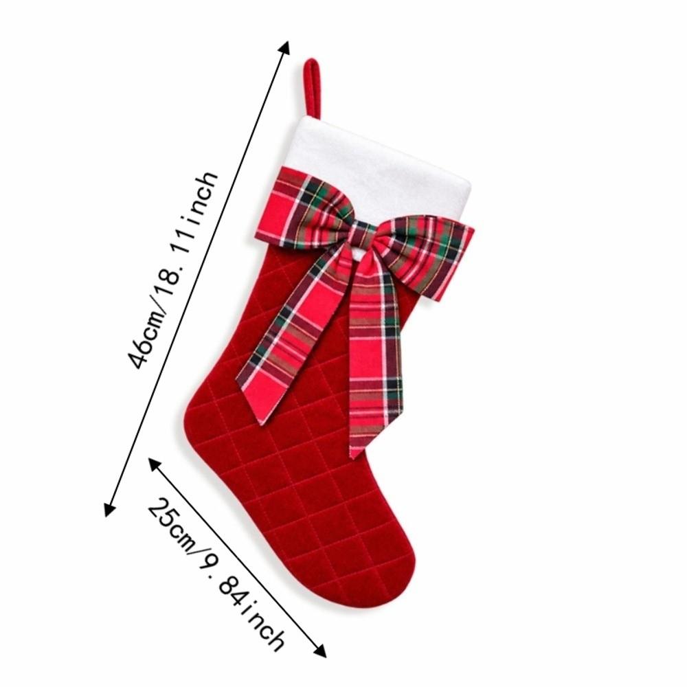 18Inch Christmas Gift Bag Velvet Fireplace Hanging Ornament Xmas Tree Hanging Socks  Photo Props