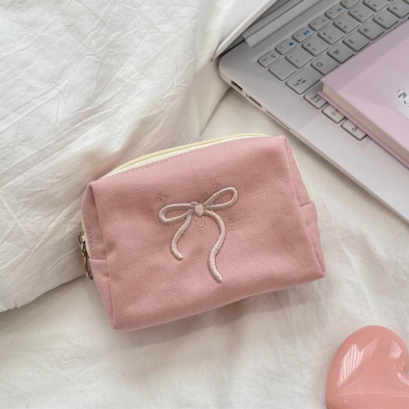 

Korean Mini Cute Square Cosmetic Bag Women Portable Earphones Lipstick Cosmetics Storage Pouch Small Makeup Zipper Bags рожевий