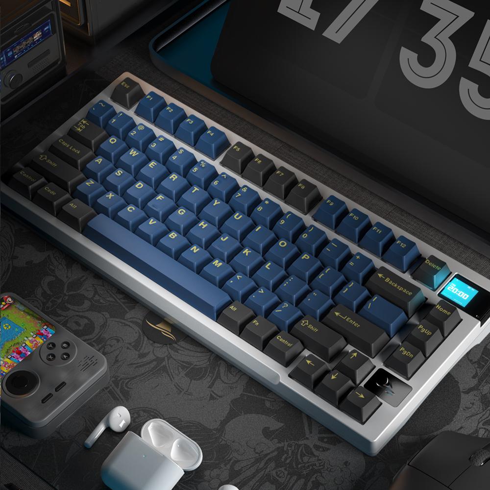 

DARMOSHARK K8 Bluetooth-compatible/Wired/2.4G Wireless Keyboard RGB Backlit Gasket Structure Mechanical Keyboard Black
