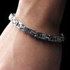 Silver Men' Bracelet THICK ROYAL Byzantine + FREE