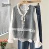 Dame V-hals Strikket Vest