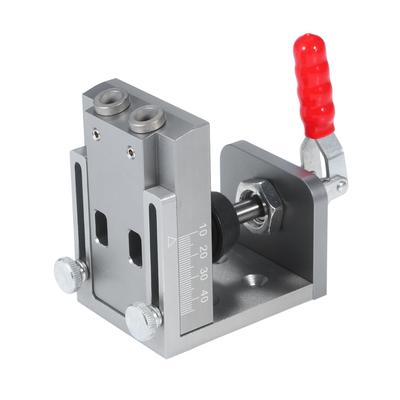 Kit de plantilla localizadora de orificios de bolsillo, posicionador de guía de perforación de orificio oblicuo de ángulo de 15 grados, aleación de aluminio