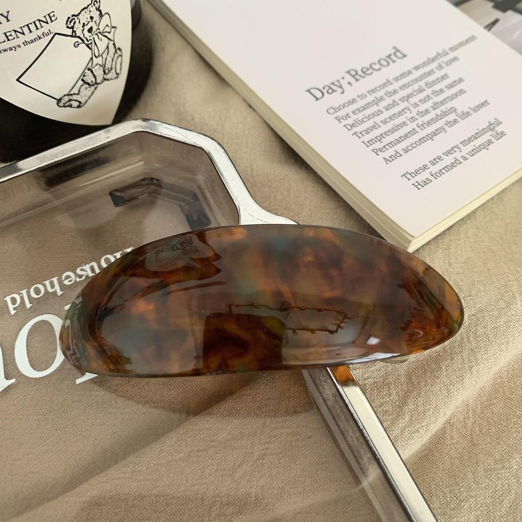 "Französische Vintage Acetat Ovale Haarnadel - Luxus Nischendesign für Pony & Seitenclips"