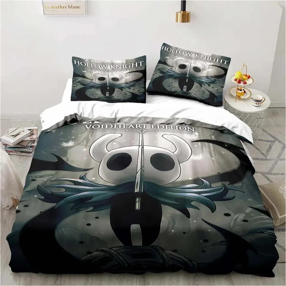 Anime Game Hollow Knight Beddengoed Set Zachte Dekbedovertrek Met 1/2 Stuks Kussenslopen Voor Kinderen Volwassenen Microvezel Dekbedovertrek