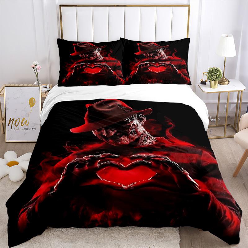 3pcs Horror Icon Duvet Cover Set, Includes 1 Duvet Cover and 1/2 Pillowcases (No Insert) yy251104215