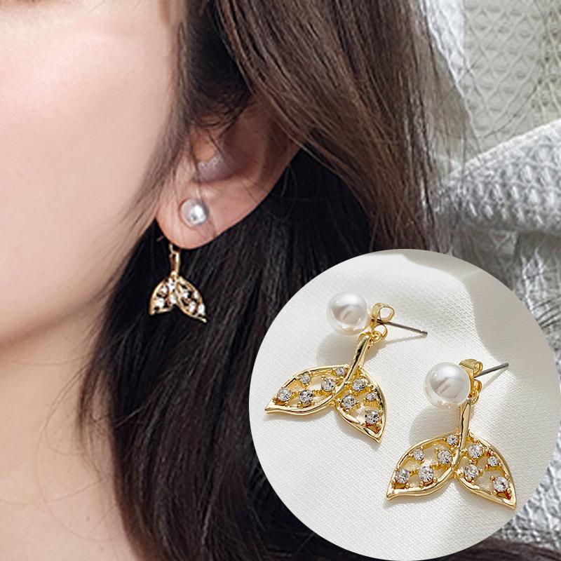 

Женские серьги-гвоздики с жемчужным хвостом и кисточкой из синтетического жемчуга, свадебные украшения