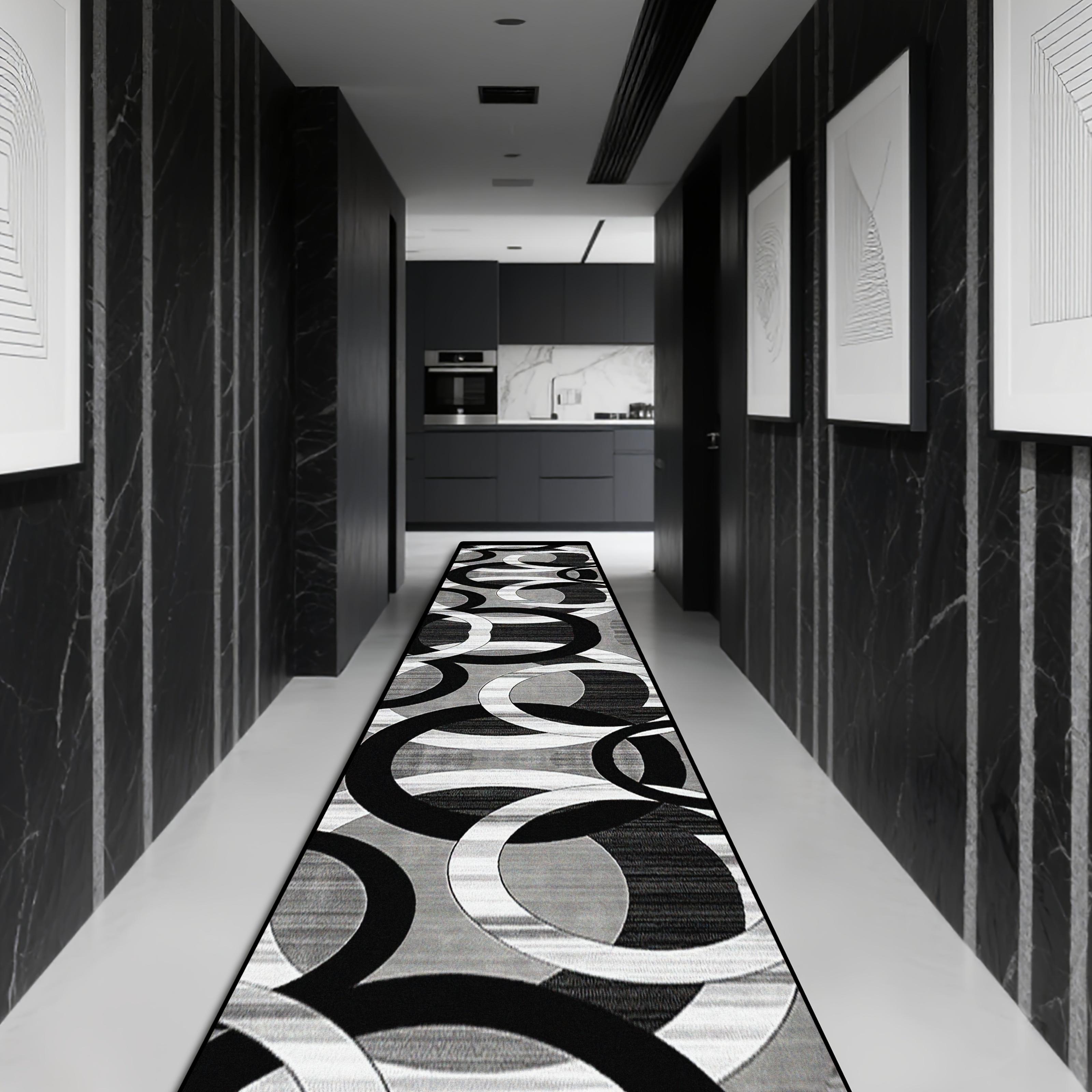 

VIKAMA Modern Abstract Runner Rug Non-Slip Washable Hallway Balcony Mat Kitchen Bedroom Carpet Home Decor 50x120cm 20x47inch