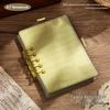 A7 Transparent Minimalist Loose-Leaf Spiral Pocket Notebook, Lined for Single Words