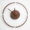 Orologio da Parete in Vetro e Noce Stile Minimalista Nordico Movimento al Quarzo Silenzioso Soggiorno Ufficio Sfondo Decorazione Casa Orologio da 14 Pollici