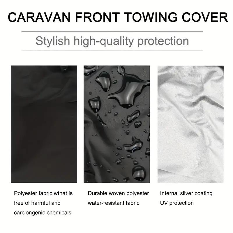 4 Ply Thicker Fabric RV Caravan Front Towing Cover With 7 Straps Anti-UV Dustproof Snow-Block Protection Cover Exterior Parts