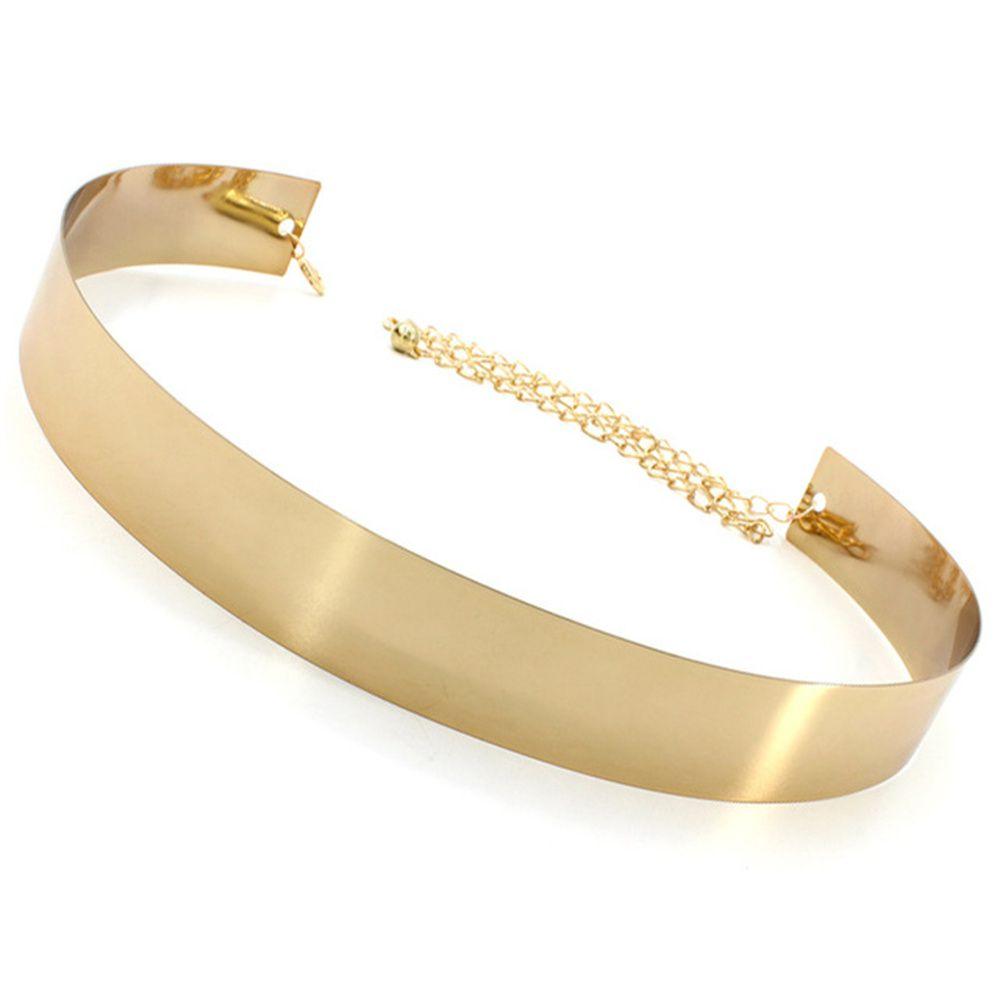 Ornamenti per la Vita Paillettes Metallo Cintura Larga Colore Oro Argento Fascia Specchio Larga Cintura Larga
