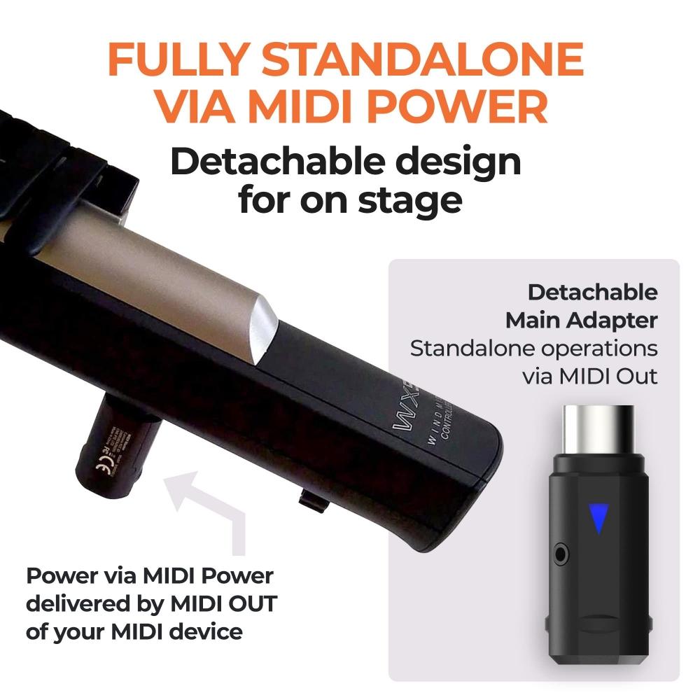 CME WIDI Master, Kabelloser MIDI-Bluetooth 5.0-MIDI-DIN-5-Adapter mit extrem niedriger Latenz und MIDI-Thru- und Merge-Funktion, Synthesizer EWI Keytar Gitarrenpedal