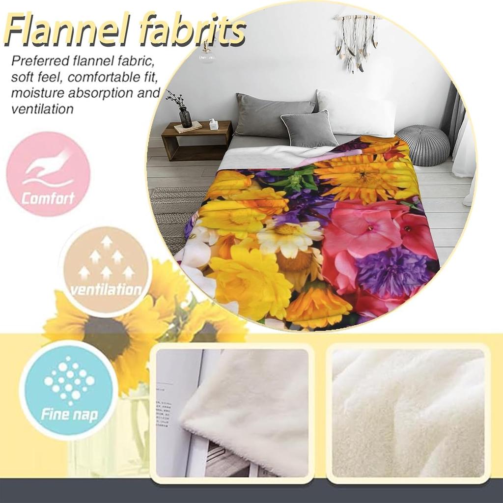 Vintage Fishery Hand Painting Different River Fish Art Print Flannel Blanket Soft Throw Couch Camping Travel Indoor Home Decor