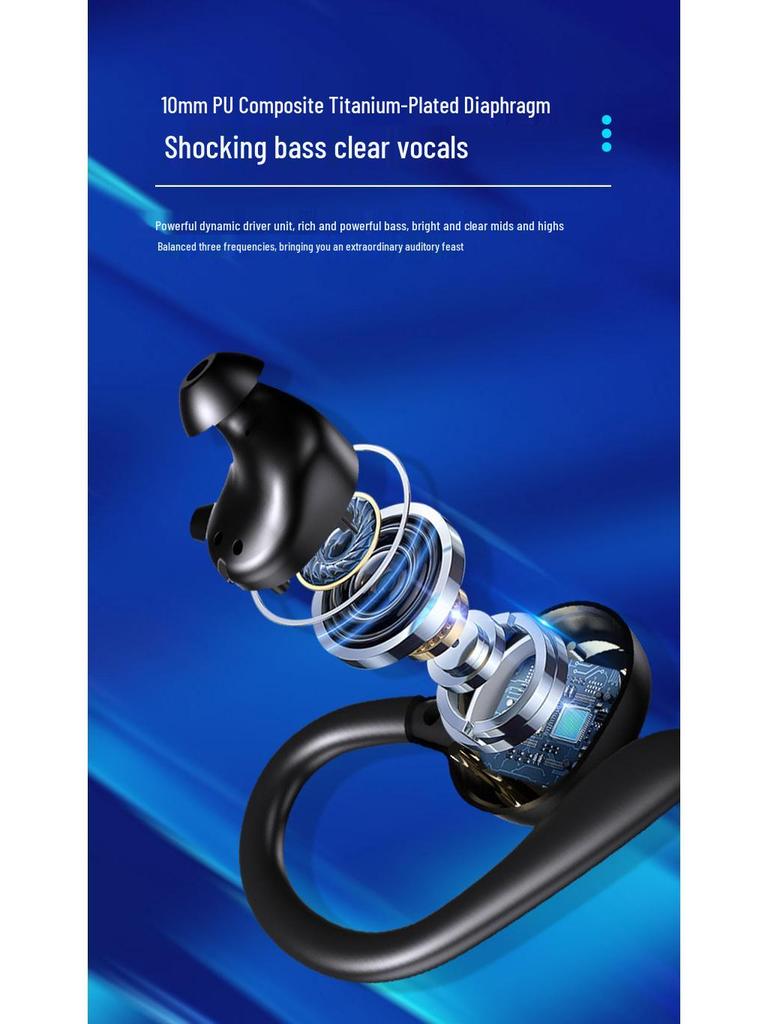 Noise-Cancelling Ear-Hook Bluetooth Gaming Headphones with Long Battery Life and High Sound Quality