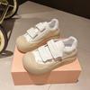 White Board Shoes Women's 2025 Summer Velcro Thick-soled Ugly Cute Little White Shoes Big Head Bread Shoes Height-increasing Sports Shoes