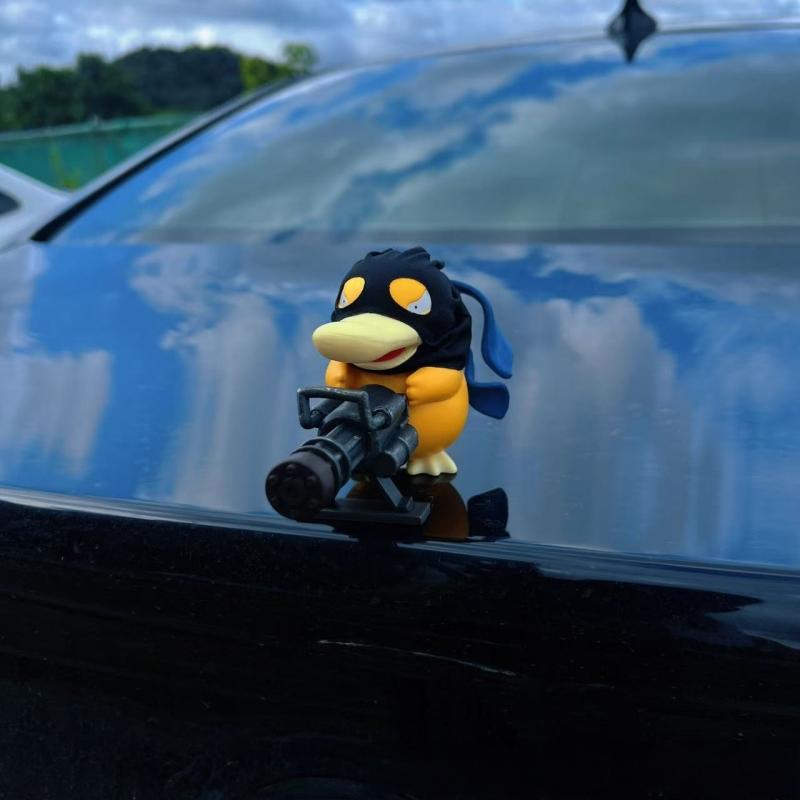 Hot Sale Pokemon Serie Psyduck Gatling Gun Figure Toys Cute Duck Collection Creative Models Anime Peripheral Ornaments Boy Gifts