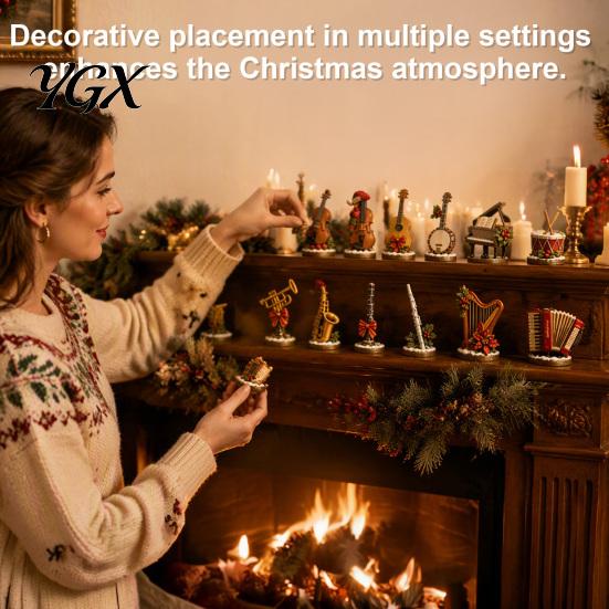Christmas Tree Ornaments Music Advent Calendar 2026, 24 Mini Musical Instrument Countdown Calendar, Musician Holiday Gift for Lovers Interactive Toy