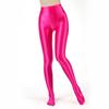 Dames Metalliske Falske Todelte Tights Høy Midje Yoga Fitness Leggings