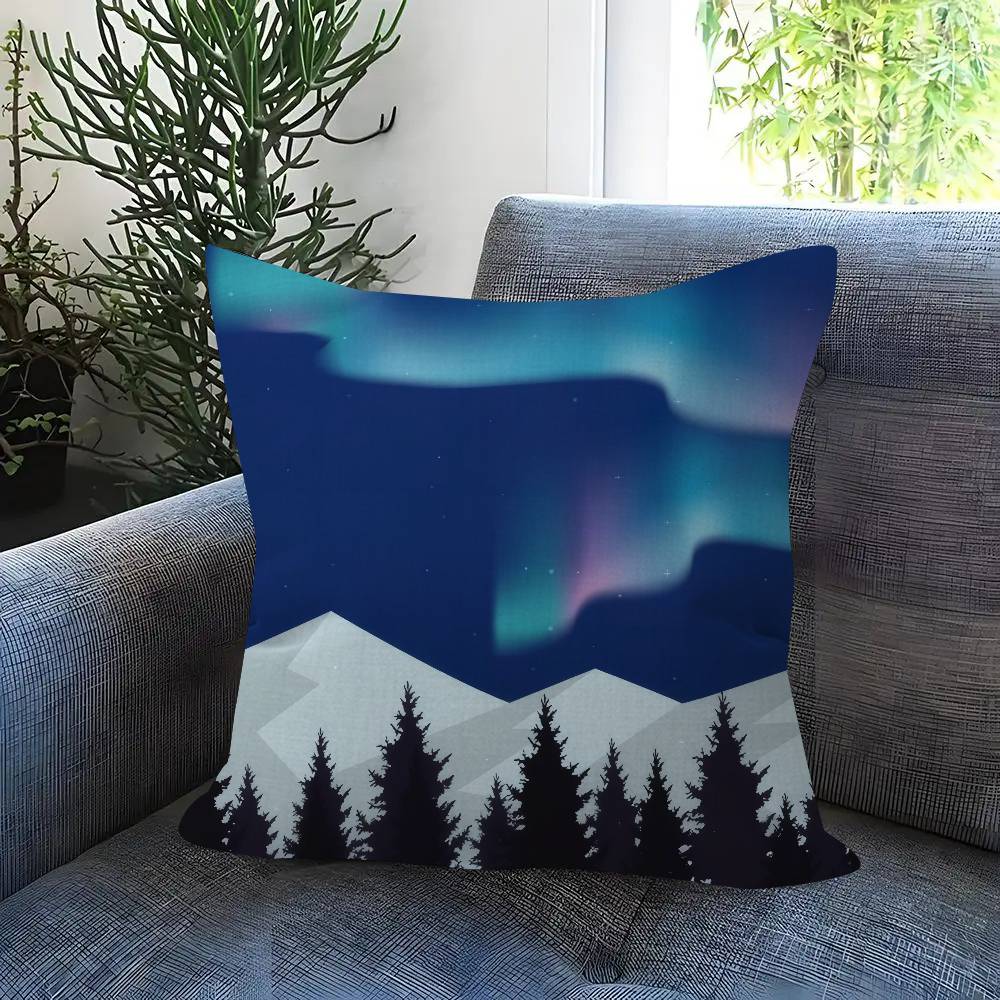Nature Aurora Beauty Personalized Picture Text Home Decorative Pillows Household Gifts 45X45Cm