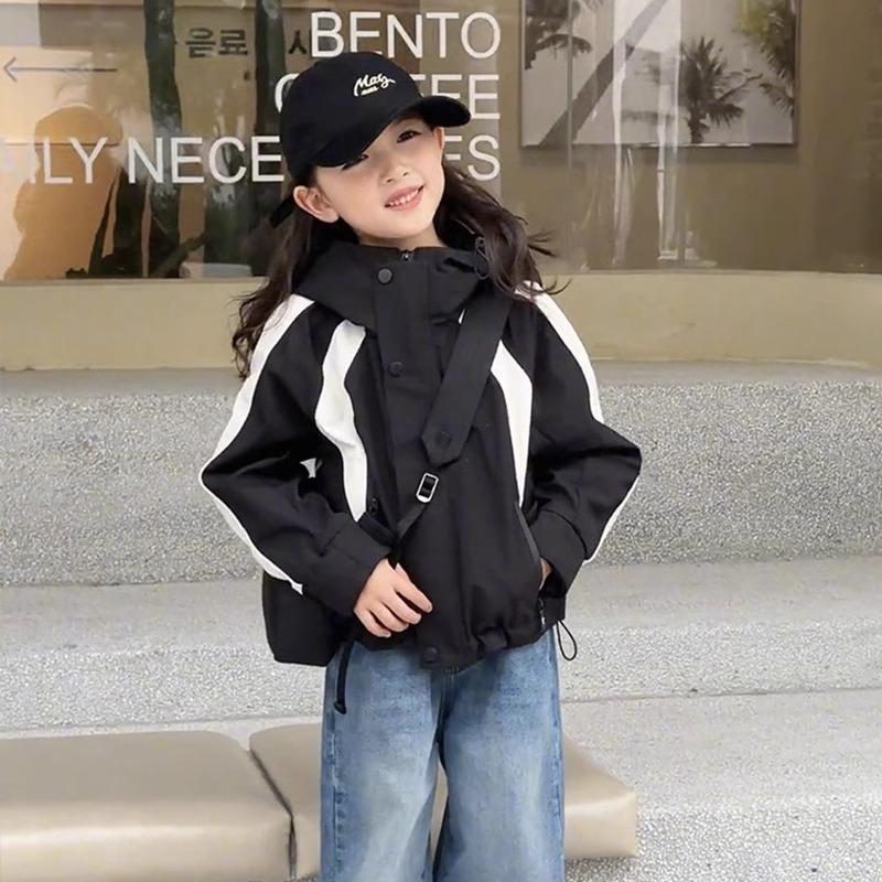 Girls' 2025 Spring/Autumn Fashion Windbreaker: Big Child's Trench Coat & Thin Jacket.
