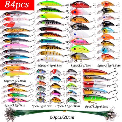 Gemischte Angelköder-Sets Crankbait Minnow Popper Lure Bass Baits Wobbler Set Lebensechte Fake Angelköder Tackle