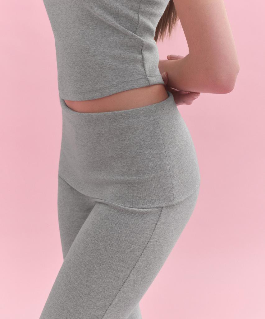 MUSINSA STANDARD WOMAN Women'S Turn Down Flare Jersey Pants [Medium Grey]