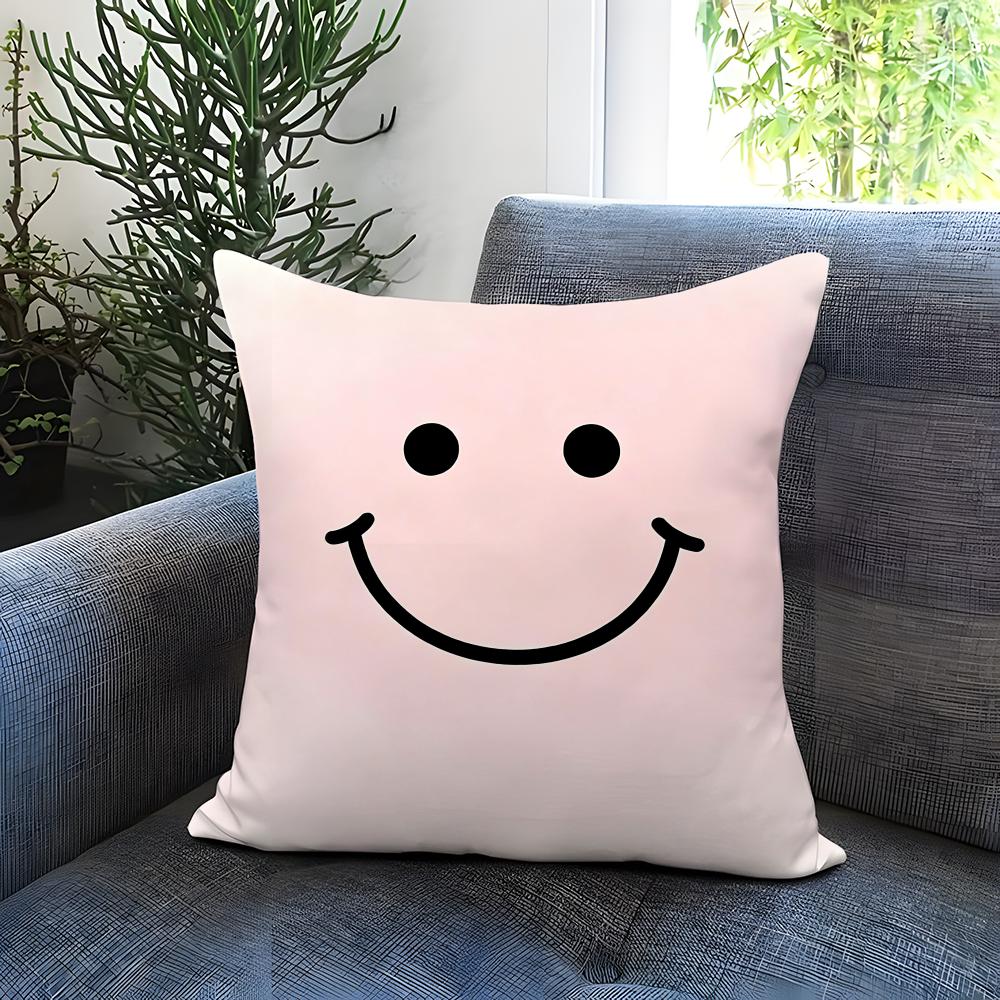 Style cute expression Cushion Cover Comfortable Reversible Pillow Cover Ideal for Car Sofa Bedroom Beyond