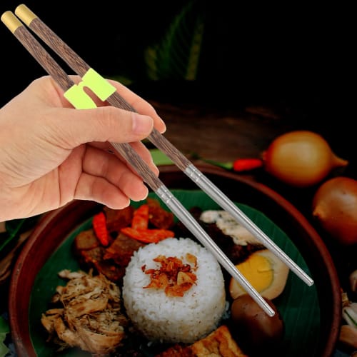 PRETYZOOM Training Chopsticks, Chopstick Helper, Practice Aid, Non-Slip, Interchangeable, for Adults and Children, Training Tool, Home Use, Pack of 6,