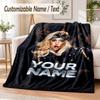Lady Gaga Custom Name Flannel Throw Blanket Soft Warm for Sofa Bed Indoor Home Use