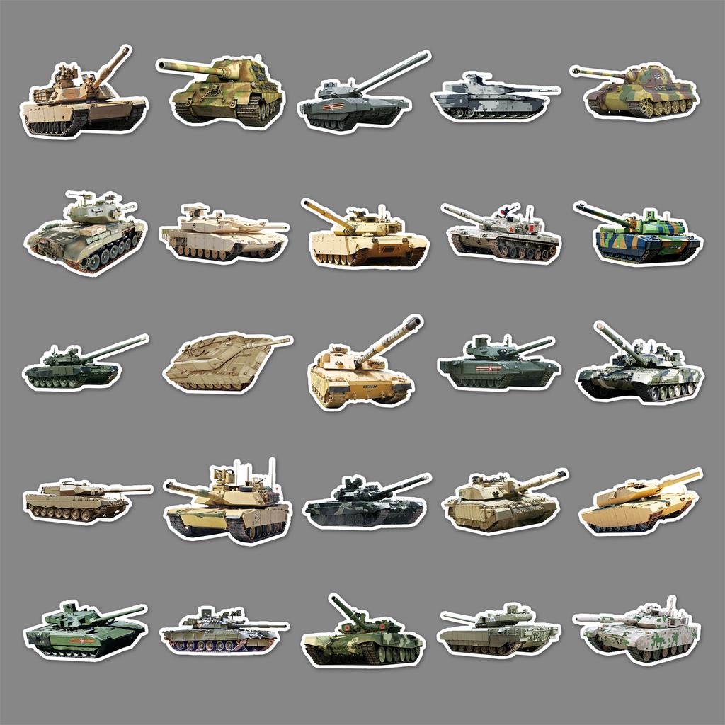 50 Fotos Militärfan Panzer Graffiti Persönlichkeit Cool Trendy Manuell DIY Skateboard Koffer Aufkleber Wasserdicht