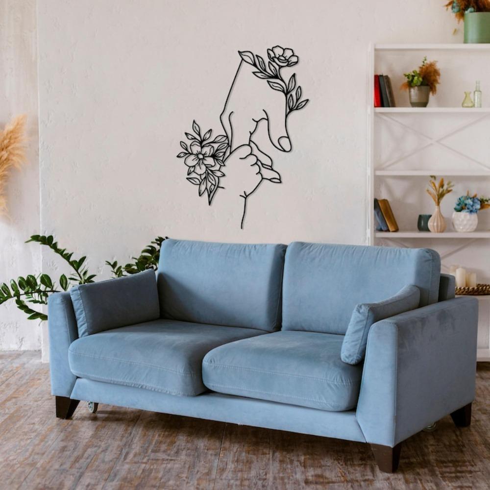 Mother and Child Floral Metal Wall Art Unique Gift for Mom