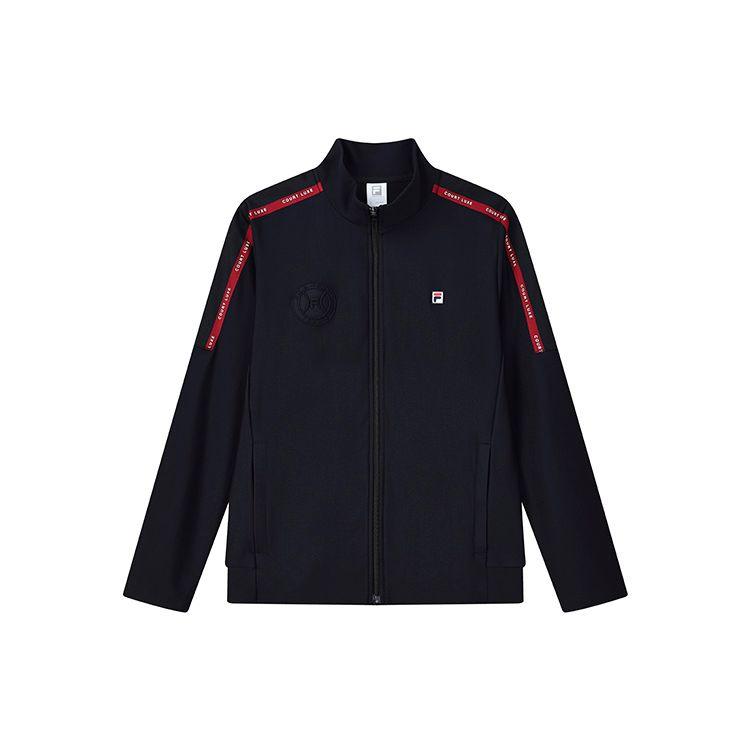 FILA Embroidered Logo Sports Knit Stand Collar Fitted Jacket Men jackets Dark-Blue A11M133502F-NV XXL