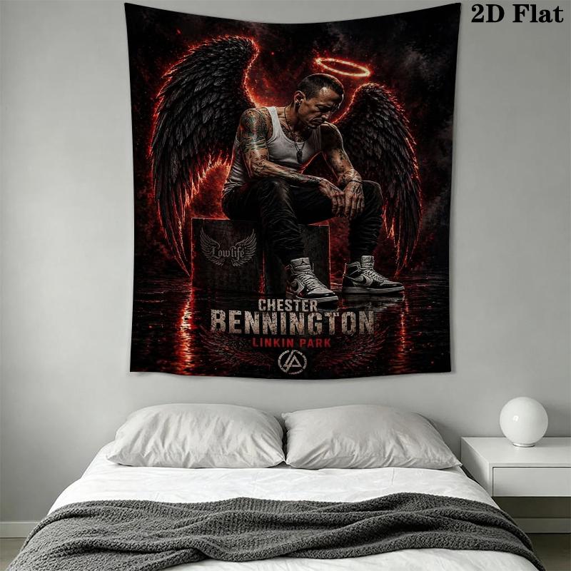 Linkin Park Wall Tapestry Aesthetic Wall Hanging Printed Fabric Blanket Decorative Tapestries for Bedroom Living Room Home Decor