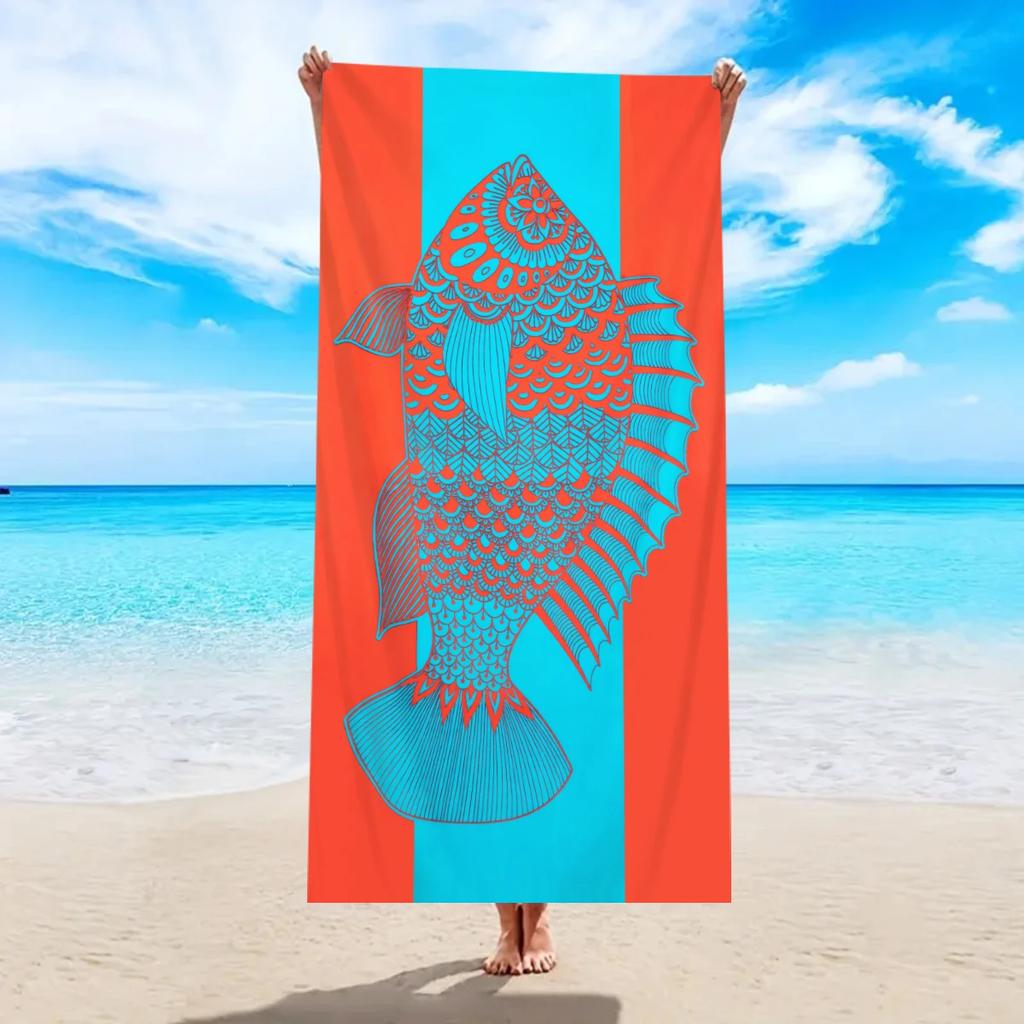 1pc Large Sized Ultra-fine Fiber Beach Towel, Quick Drying and Absorbent Multifunctional Swimming Towel, Quick Drying Beach Towe