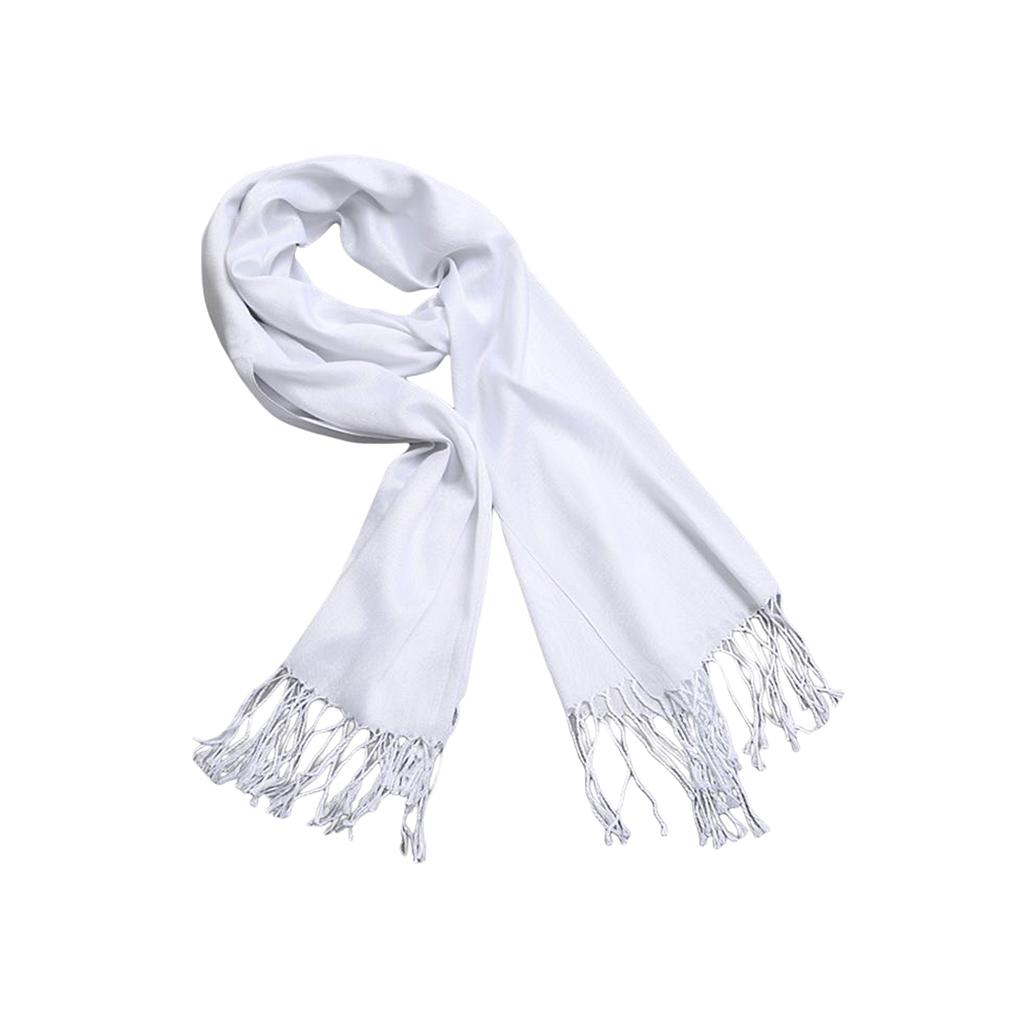 White Tassel Scarf Winter Unisex Cotton DIY Tie-dye Soft Scarves Decorative Cold Weather Neck Crafting Handicraft