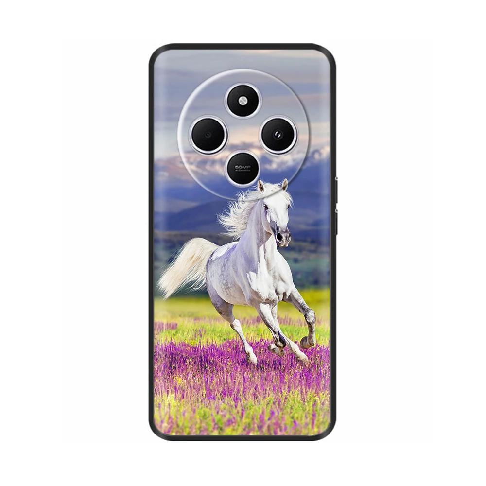 Shockproof Funda For Xiaomi Redmi A4 5G Case 6.88" Soft TPU Silicone Phone Cover For RedmiA4 2024 A 4 Capas Printed Heart Flower