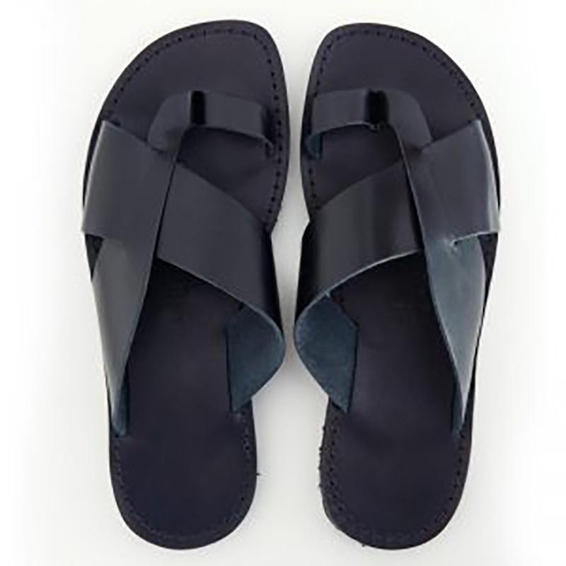 Flat Bottom Fish Mouth Help Surface Cross Empty European And American Men'S Large Size Single Shoes Roman Sandals Slippers