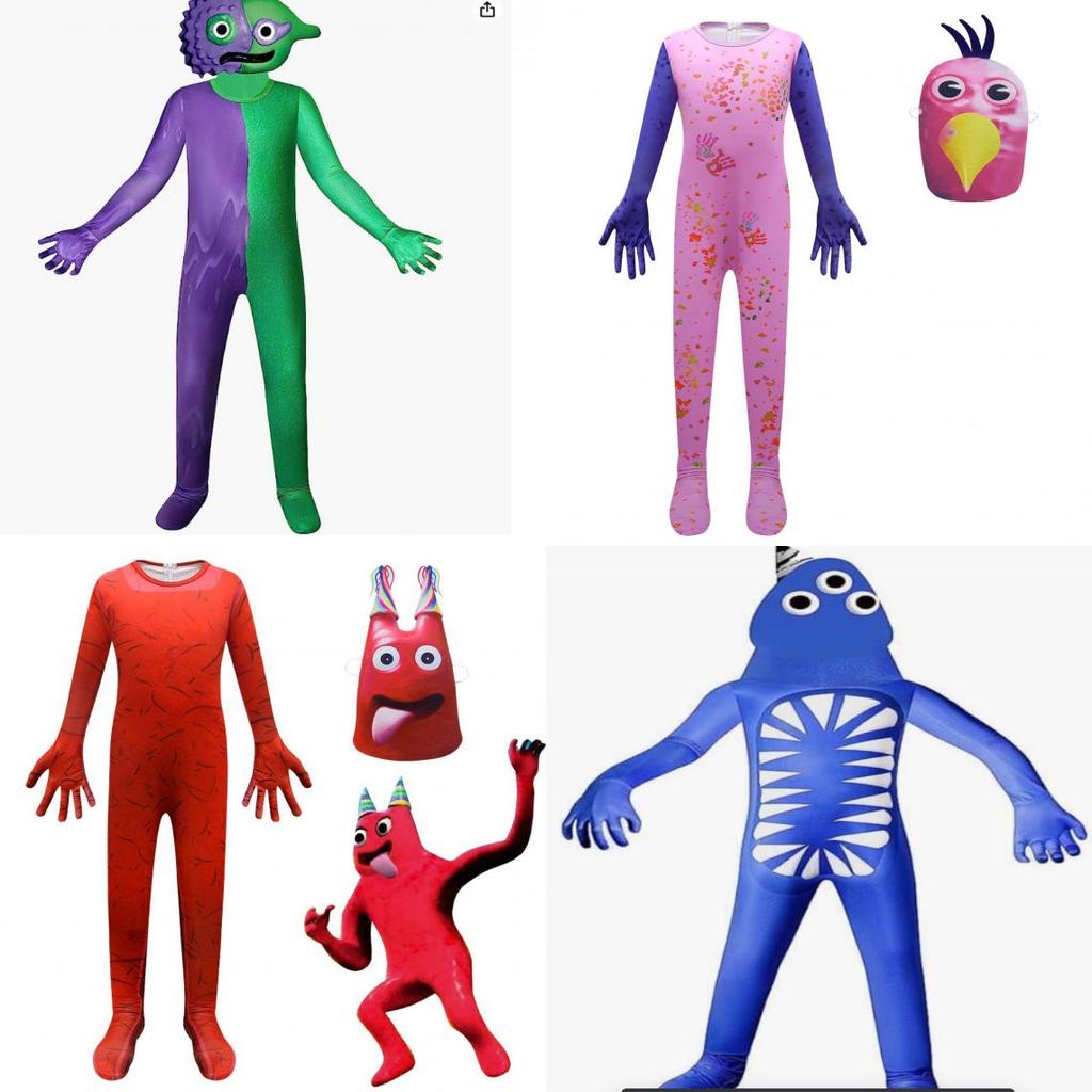 תחפושת קוספליי Roblox Rainbow Friends מבד משי חלב לילדים למסיבות ליל כל הקדושים