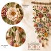 Handmade Cotton Floral Crochet Macrame Hanging 31.5x19.69x0.79 Inch Boho Statement Decor Boho Farmhouse Indoor Wall Art Ornament
