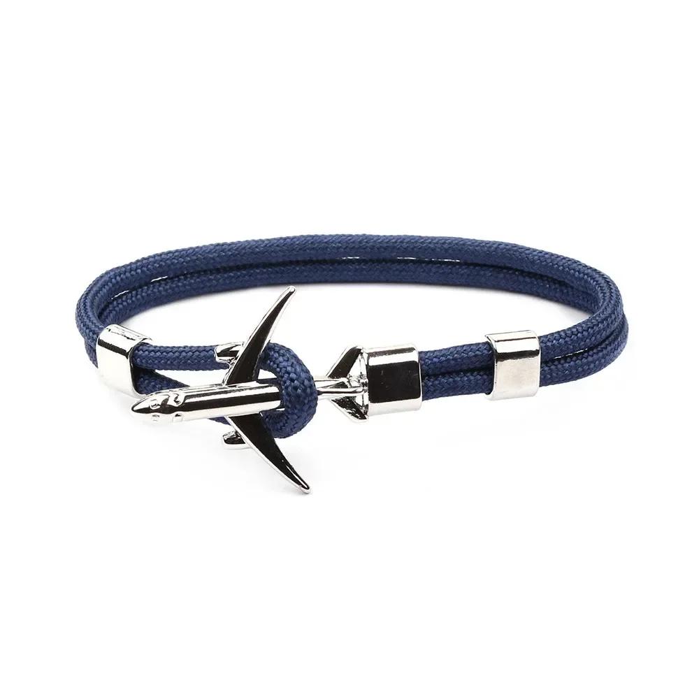 Summer Hot Boeing Airplane Anchor Bracelet Men Nylon Rope Chain Charm Bracelets For Women Survival Aviation Style Sport Bracelet