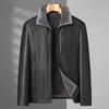 Dibinze Men's Plus Size Fleece Lined PU Leather Jacket